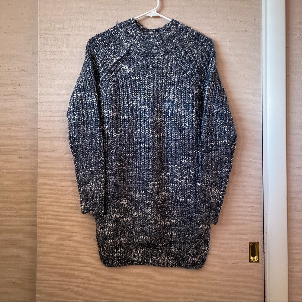 Ruff Hewn blue speckled mock neck sweater